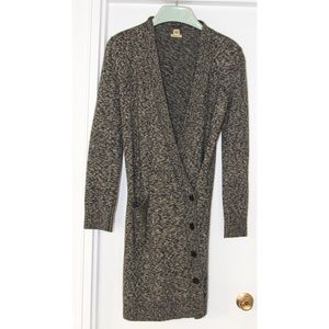 Vintage Hermes 100% Cashmere Long Sweater/dress Wrap Size 38 Made in Italy